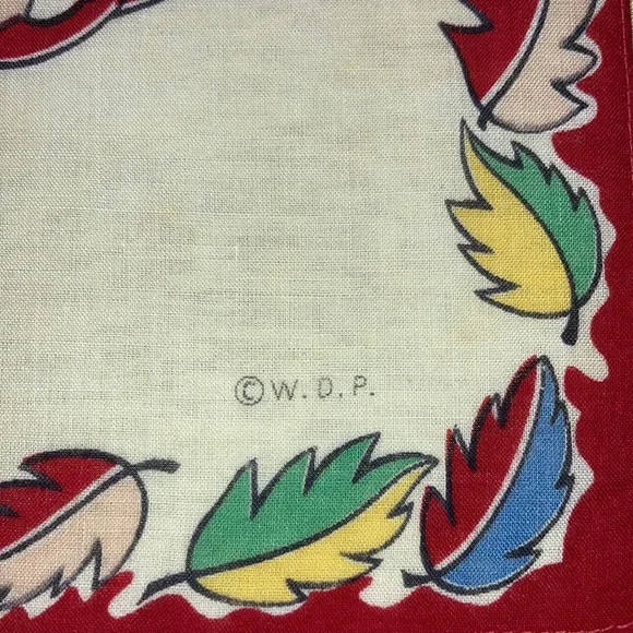 Rare MICKEY MOUSE vtg. hanky in red, wh, yel, blue. Marked W. D. P.  $24 - Picture 3 of 4